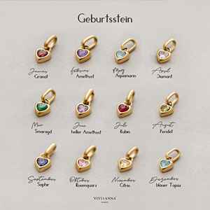 Colgante Punk <span class=keywords><strong>de</strong></span> Acero Inoxidable para Mujer con Doce Piedras <span class=keywords><strong>de</strong></span> Nacimiento, Personalizable con Letra, <span class=keywords><strong>Nombre</strong></span> o Familia, Accesorio <span class=keywords><strong>de</strong></span> Corazón con Incrustaciones <span class=keywords><strong>de</strong></span> Gemas Mixtas - Product Image 2