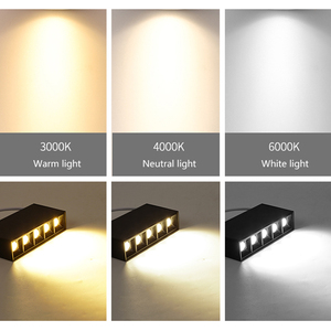 Sistema de iluminación antideslumbrante para oficina y trabajo, sistema de aluminio negro, montado en <span class=keywords><strong>superficie</strong></span>, 10W, 20W, 30W, <span class=keywords><strong>Led</strong></span>, <span class=keywords><strong>Downlight</strong></span> lineal - Product Image 4
