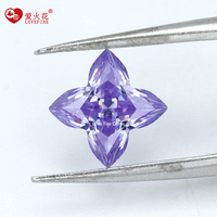Expédition rapide, qualité 5A, pierres précieuses multicolores en vrac, 7*7 mm, coupe spéciale fantaisie en forme de fleur de lys, zircone cubique synthétique pour bague
