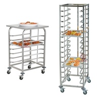 Chariot de rangement économique en acier inoxydable 201 pour 15 plaques de cuisson, chariot de four rotatif pour boulangerie commerciale, plaque à biscuits certifiée LFGB