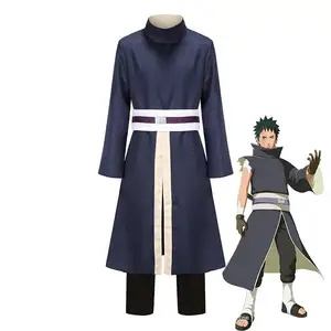 BAIGE-Disfraz de Anime Uchiha Obito para hombre, Kimono largo, conjunto completo de Trench, máscara, atuendo, fiesta de Halloween, juego de rol