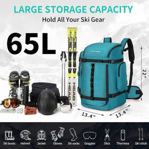 Sac à dos pour chaussures de ski et de snowboard avec coque imperméable et logo personnalisé pour grande capacité, échantillon gratuit - Product Image 5