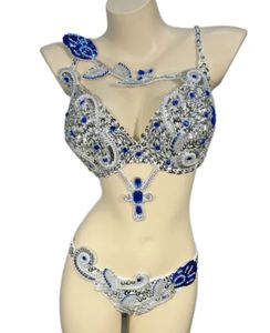 Samba Carnival Bra and Panty Hand Beads Passista Pageant Cabaret Broadway Theatre Mrdi Gras,Vegas Showgirl - Product Image 2