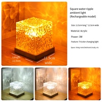 Lampe d'ambiance créative USB de chevet, style influenceur, avec effet d'ondulation d'eau rotatif, télécommande Bluetooth, romantique