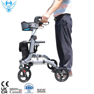 Легкие 4-колесные складные ходунки для взрослых с сиденьем для пожилых людей, приспособления для ходьбы и реабилитационная терапия - Product Image 1