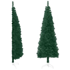 W2B VidaXL di alta qualità verde PVC 70.9 in artificiale a metà albero di natale personalizzabile dimensione in piedi Base in metallo per decorazioni - Product Image 1