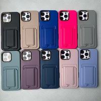 17 Étuis de Téléphone Multifonctionnels de Luxe avec Cadre Doré pour Objectif et Porte-Cartes, en Silicone Liquide Coloré Effet Peau, pour