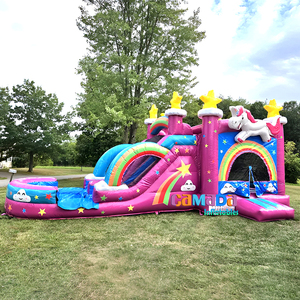 Structure Gonflable Château de Fête d'<span class=keywords><strong>Anniversaire</strong></span> avec Toboggan et Zone de Saut <span class=keywords><strong>pour</strong></span> Enfants et Adultes - Product Image 6