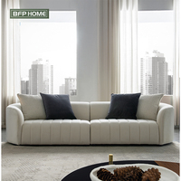 Canapés sectionnels de luxe européens BFP, canapés modernes en tissu flanelle de designer, canapé en velours blanc pour salon, ensemble de meubles