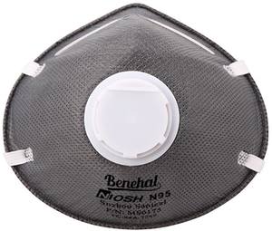 Masker debu N95, Respirator pola datar katup pernapasan aktif efisiensi tinggi - Product Image 1