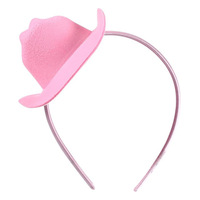 Diadema con Mini Sombrero Vaquero de Pedrería Rosa al por Mayor para Fiesta de Boda, Horquilla para el Cabello, Precio de Fábrica
