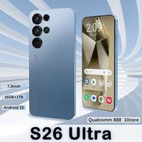 Smartphone S26 Ultra Terbuka 7.3 Inci HD OLED 120Hz 16GB+1TB Android 15 Kamera Belakang 108MP Face ID 5G Gaming Deca Spanyol Prancis