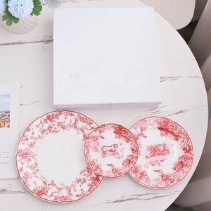 Venta al por mayor de lujo de estilo europeo 3 uds platos de cena de hueso China Platos y platos - Product Image 3