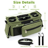 Sac de poussette grande capacité, organisateur universel pour poussette avec poche isotherme pour porte-gobelet