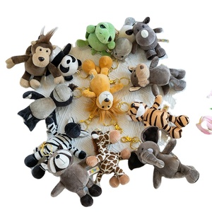 Vente en gros de porte-clés animaux en peluche porte-clés animaux de la jungle en peluche éléphant lion panda zoo pendentif porte-clés animaux en peluche - Product Image 1