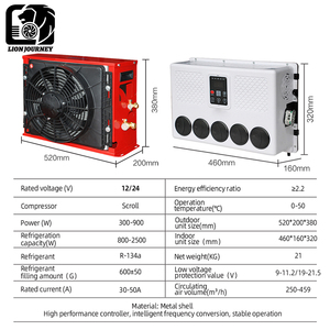 Refroidissement efficace 24V Fonctionnement silencieux Un excellent compagnon cool pour les conducteurs Rouge haut de gamme pour divers modèles de véhicules - Product Image 6