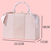 Boîte d'emballage de boîte de rangement pour album de mariage avec fermeture à ruban au design de luxe