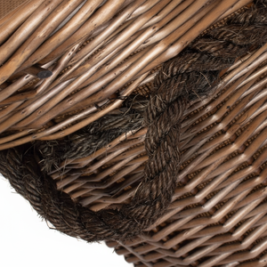 Luxury Grand Wicker <b>Basket</b> with Rope Handle Double Layered in Rattan and Jute for Storing Cakes and Pastries - Product Image 1