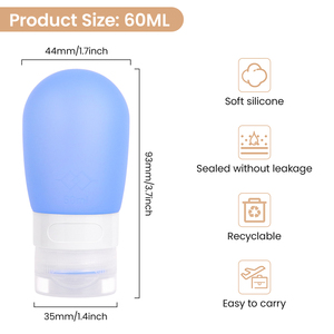 Botella de Silicona de Grado Alimenticio de 60 ml con Logotipo Personalizado, para Limpiar la Orina de Perros, a Prueba de Fugas, Reutilizable, Libre de BPA, OEM, ODM - Product Image 4