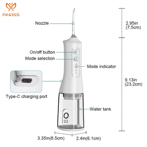 PAKISS IPX7, hilo dental inalámbrico portátil para irrigador bucal, limpiador de dientes para el hogar, hecho de plástico - Product Image 5
