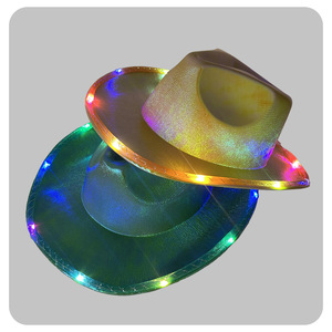 Sombrero <span class=keywords><strong>de</strong></span> Vaquero Unisex con Luces LED Intermitentes <span class=keywords><strong>para</strong></span> Fiesta Disco, Disfraz <span class=keywords><strong>de</strong></span> Halloween, Sombrero Luminoso Divertido - Product Image 2