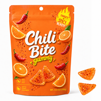 Op maat gemaakte groothandel pittige sinaasappel smaak snoep chili bit gummy halal TikTok viral rechtstreeks van de fabriek