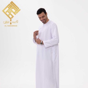 Abaya da uomo musulmana islamica mediorientale in raso intrecciato traspirante, casual, lunga fino alla caviglia, a maniche lunghe, per tutte le stagioni - Product Image 4