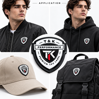 Patch 3D en TPU personnalisé en forme de bouclier, transfert thermique, premium, durable, flexible pour veste, sweat à capuche, casquette, gilet, uniforme, étiquette en TPU