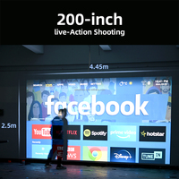 Proyector de TV Inteligente Android 4K Ready Nativo 1080P WIFI para Teléfono Móvil, Cine en Casa Durante el Día, Netflix, YouTube, AKEY9S Auto