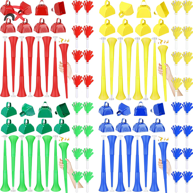 Wholesale Team Cheer Gifts Hand Clappers Metal Cowbells Hand Clapper Vuvuzela Trumpet for Football Fan Cheer up Promotion Supply