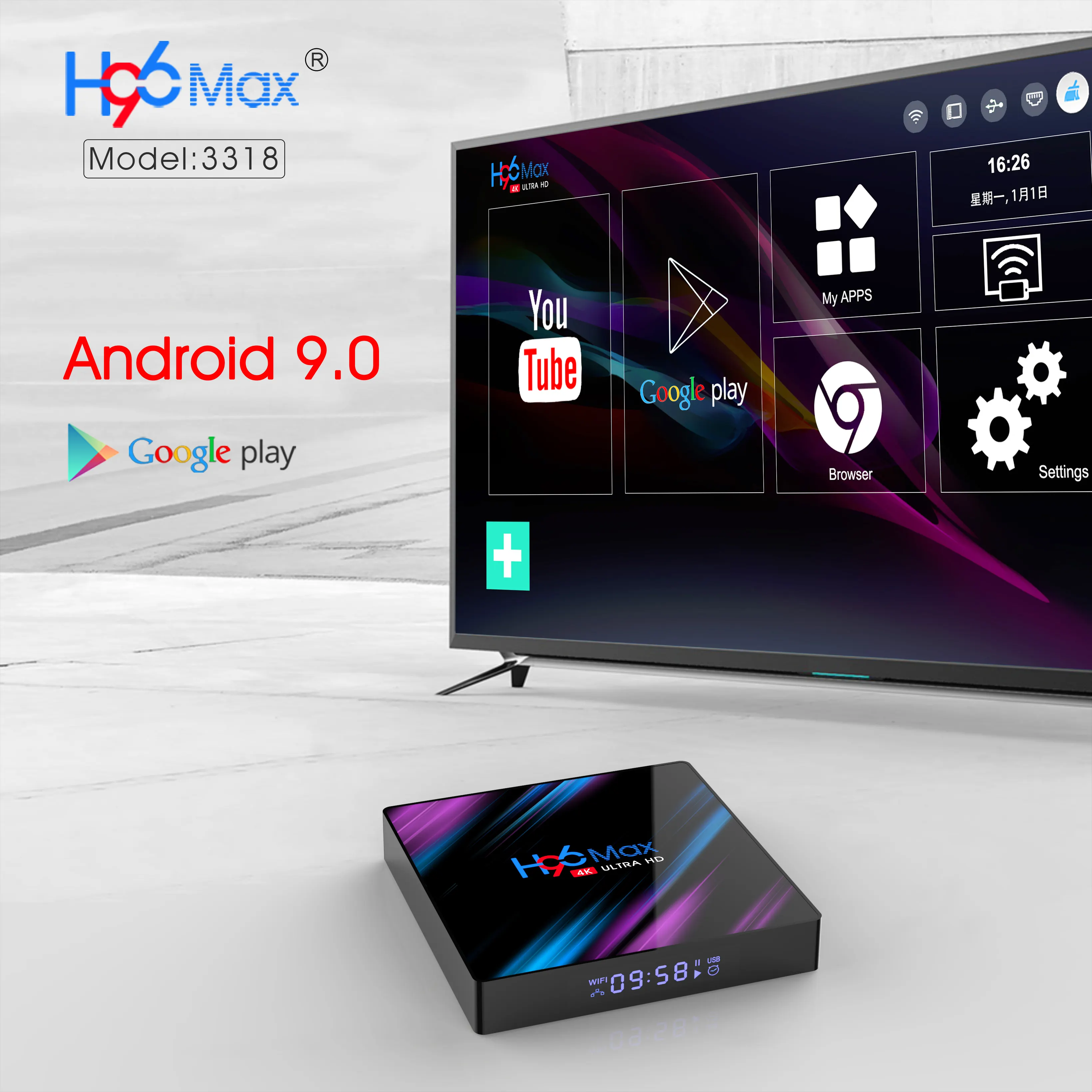 H96 MAX Android 10 Smart TV Box 4GB RAM 32GB RK3318 Media player 4K Voice Assistant Youtube H96MAX 2GB 16GB Set Top Box