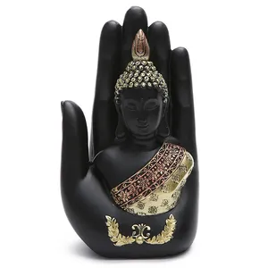 Estatua de Buda de <span class=keywords><strong>Palma</strong></span> en Resina de Poliresina, Decoración de Mesa para Jardín Zen, Adorno de Buda Tailandés para Productos Artesanales - Product Image 1