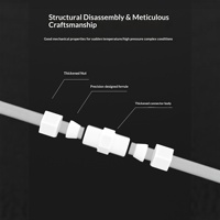 Raccord de compression droit en PTFE, connecteur de tube réducteur égal, résistant aux acides et à la corrosion pour le transfert de fluides corrosifs