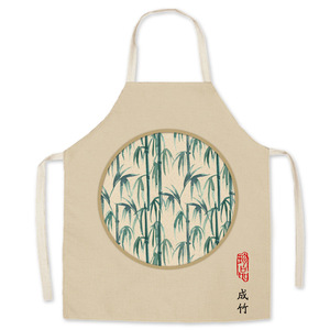 Fashion Chinese Calligraphy Style <b>Apron</b> Custom Printed Cotton <b>Cooking</b> <b>Apron</b> Home Kitchen <b>Apron</b> - Product Image 1