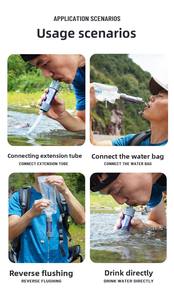 Purificateur d'eau extérieur Ultrafiltration <span class=keywords><strong>Membrane</strong></span> Purification de l'eau paille sauvage potable Mini filtre extérieur portable - Product Image 5