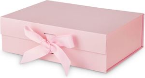 Gift <b>Box</b> with Lid <b>for</b> <b>Presents</b> 10.5x7.5x3.1 Inches with Ribbon and Magnetic Closure(1-Pack) (Black) - Product Image 2