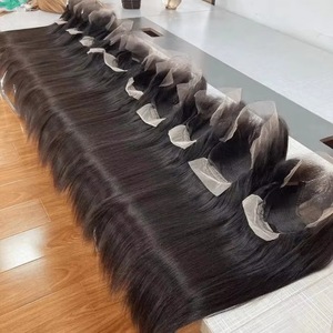 Perruque professionnelle 13x4 Lace Frontal en cheveux humains indiens bruts, noirs naturels, longs et lisses - Product Image 3