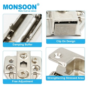 Charnière hydraulique 3D à fermeture amortie, à clipser, réglable, pour meuble, armoire, charnière 3D - Product Image 2