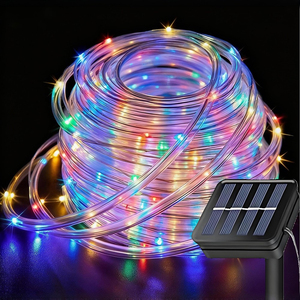 Солнечная гирлянда-веревка для улицы, водонепроницаемая, декоративная, подходит для забора и двора - Product Image 1