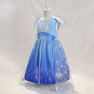 Costume de fête sur le thème du carnaval pour tout-petits, déguisement de la <span class=keywords><strong>Reine</strong></span> <span class=keywords><strong>des</strong></span> <span class=keywords><strong>neiges</strong></span> Elsa, robe de princesse Elsa pour bébé fille - Product Image 2