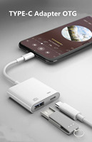 Base de Conexión Tipo-C 2 en 1 a USB PD, Alimentación IOS OTG, USB3.1 OTG, Hub USB Multipuerto, Hub USB para Mac Book y PC