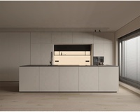 Meuble de cuisine îlot mural européen simple en panneaux de particules imperméables, design en contreplaqué