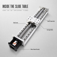 Module linéaire à vis à billes à double rail de guidage en acier GCR15, table coulissante de 1250 mm de course, précision C7, avec kit de pilote de moteur Nema 23