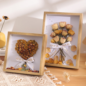 Cadre <span class=keywords><strong>photo</strong></span> en bois MDF creux pour fleurs séchées 3D, boîte à ombre profonde, vente en gros - Product Image 1