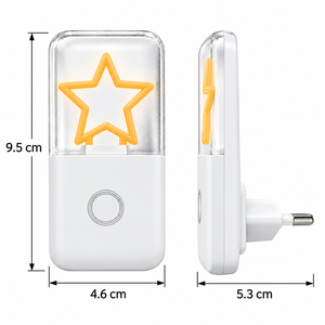 Veilleuse LED à brancher OEM ODM avec capteur de lumière, 3 niveaux de luminosité réglables, 0,5W, économie d'énergie, lampe étoile pour chambre et couloir - Product Image 2