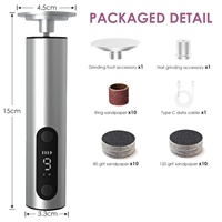 Lime à pieds électrique rechargeable double face et éliminateur de callosités avec poignée métallique, écran LED – Outil de pédicure étanche