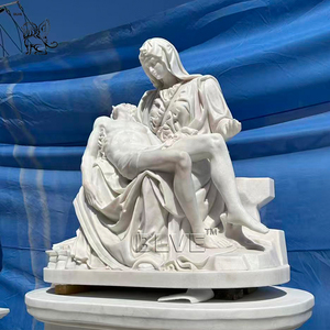 Escultura Religiosa de Tamaño Real Personalizada BLVE, Decoración de Iglesia, Estatua de Mármol de la Piedad de la Virgen Marí<span class=keywords><strong>a</strong></span> y Jesús, Luto por Cristo - Product Image 2