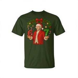 T-shirt de Noël moche George Washington Meme Six Seven pour adulte, unisexe, à manches courtes, col rond, impression numérique - Product Image 3