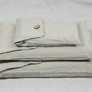Vente en gros personnalisé 55% lin 45% coton couleur unie lin français housse de couette maison couleur unie lin <span class=keywords><strong>belge</strong></span> ensemble de literie - Product Image 3