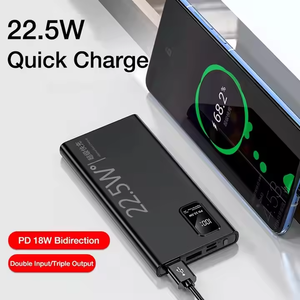 Batterie externe ultra-fine de haute qualité, grande capacité, 22,5 W, affichage LED USB, charge rapide portable, 10000 mAh, double USB et type-C - Product Image 5